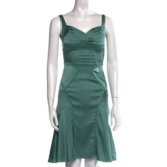 Zac Posen Dresses & Skirts - Zac Posen Vintage Green Silk Midi Dress in Size 4